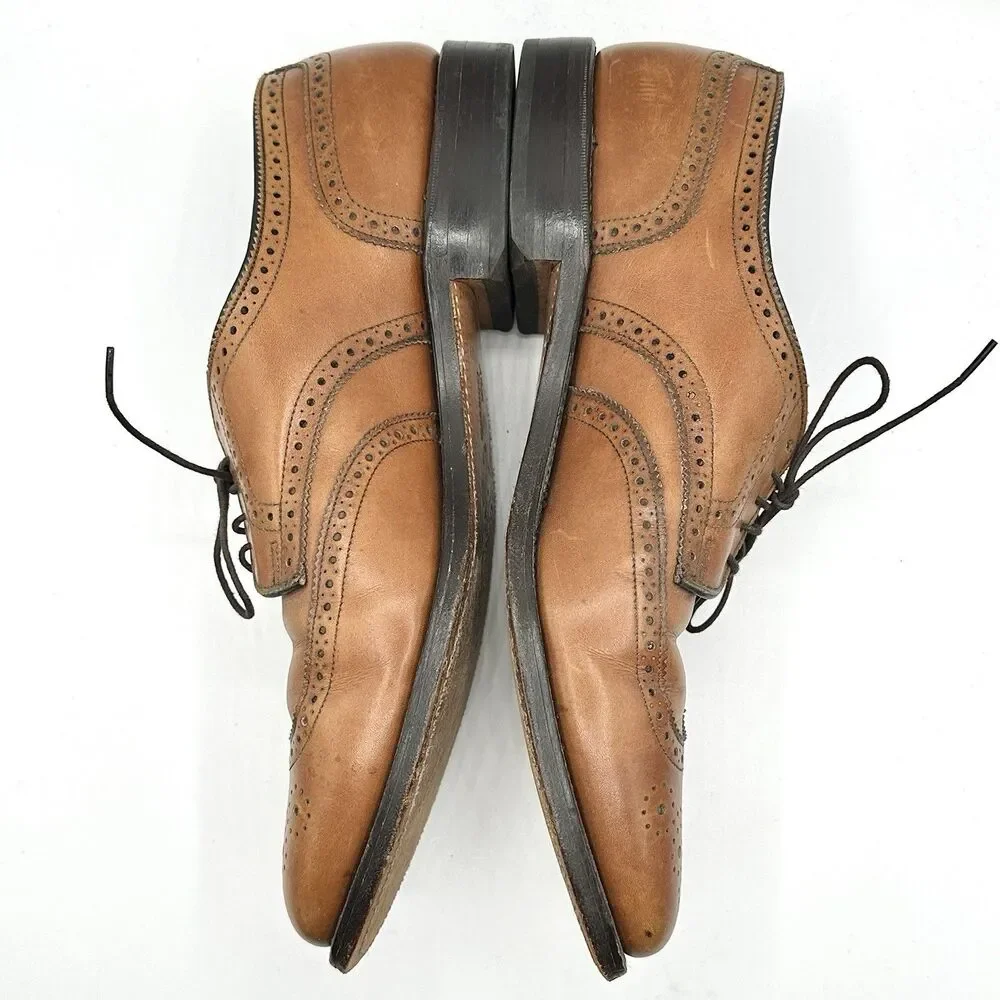 Allen Edmonds Concord Mens Size 11 D Brown Wingtip Leather Brogue Dress Shoes